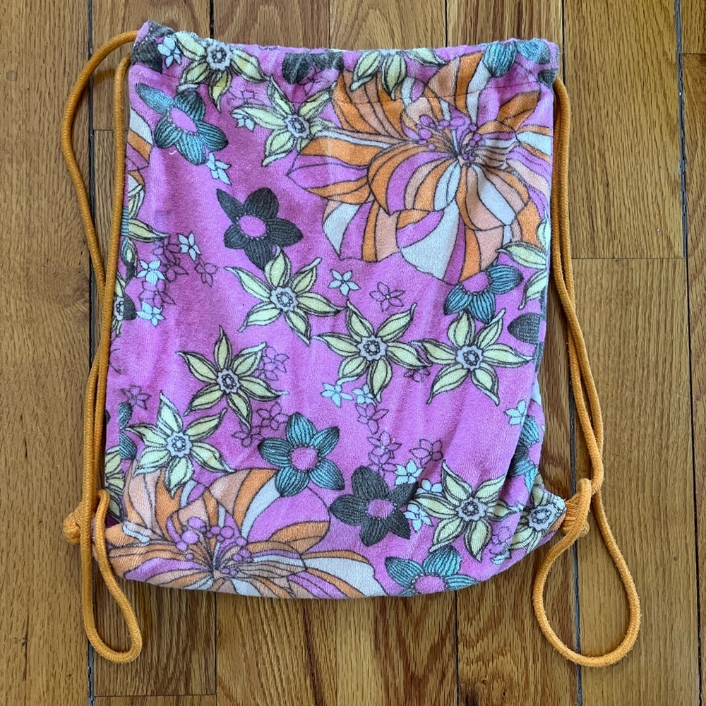 2/$20 - Old Navy Kids Floral Drawstring Bag - Pink and Orange